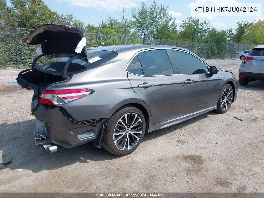 2018 Toyota Camry Se VIN: 4T1B11HK7JU042124 Lot: 39914947