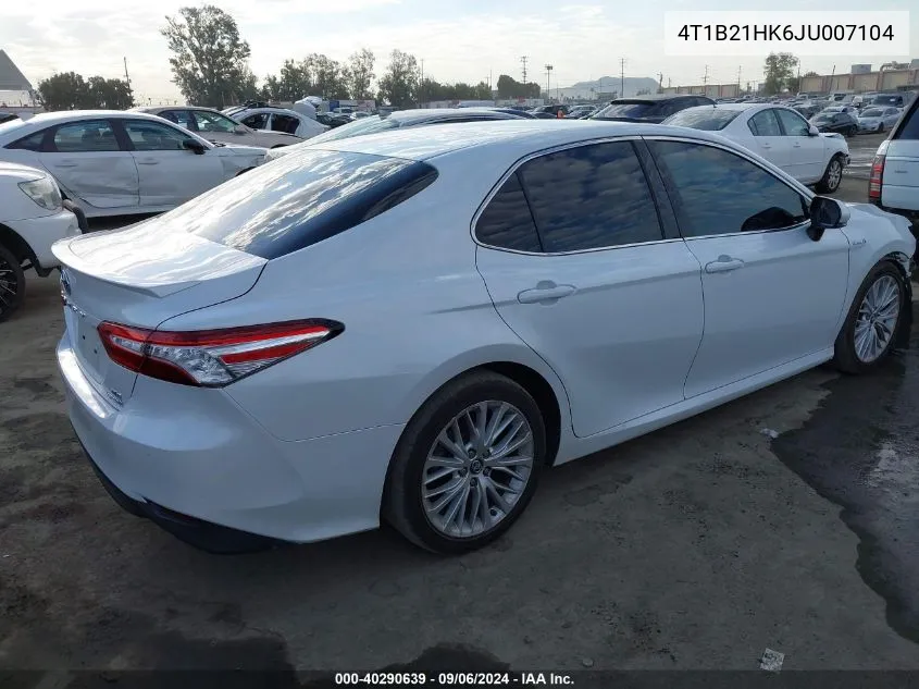 4T1B21HK6JU007104 2018 Toyota Camry Hybrid Xle