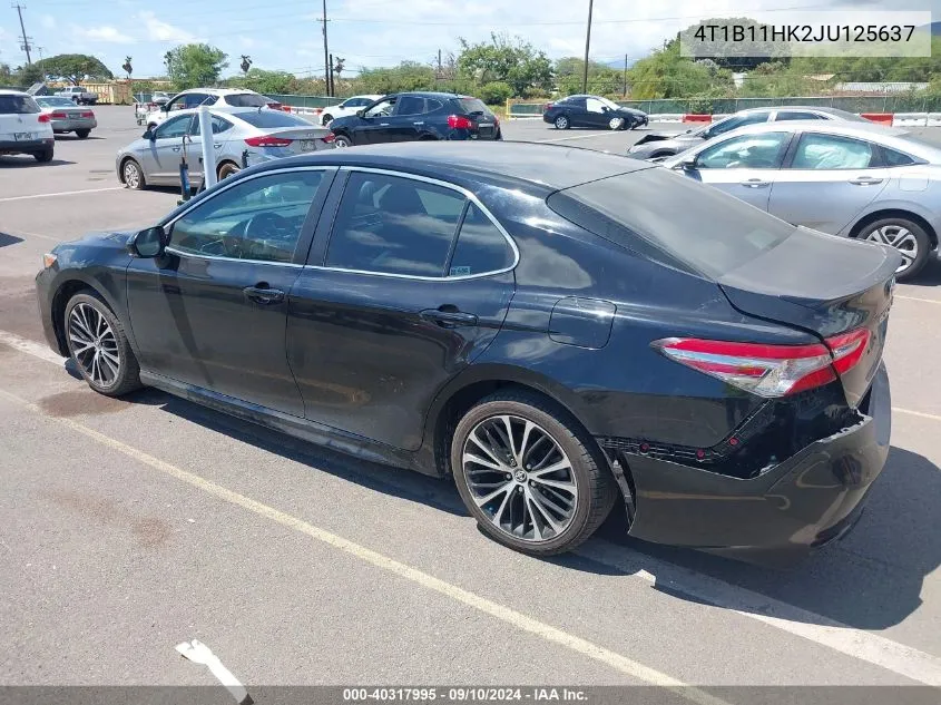 2018 Toyota Camry Se VIN: 4T1B11HK2JU125637 Lot: 40317995