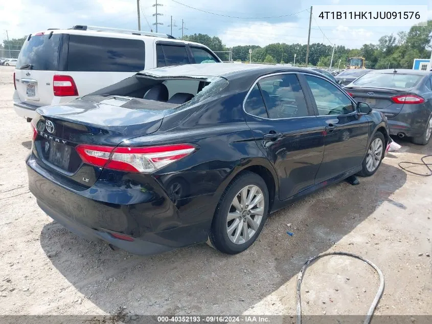 2018 Toyota Camry Le VIN: 4T1B11HK1JU091576 Lot: 40352193