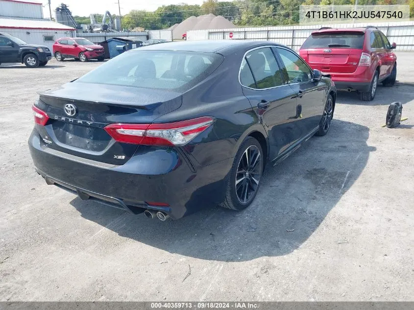 2018 Toyota Camry Xse VIN: 4T1B61HK2JU547540 Lot: 40359713