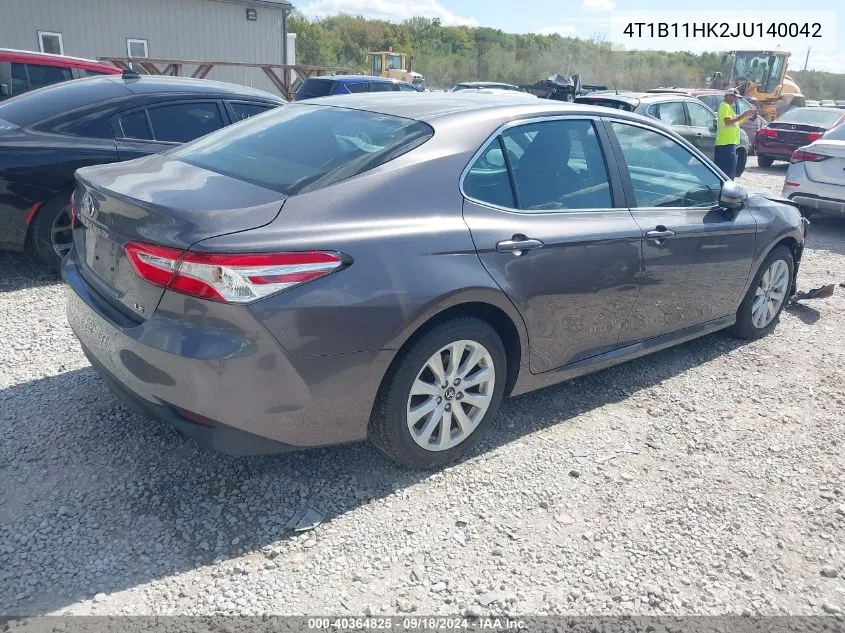 4T1B11HK2JU140042 2018 Toyota Camry Le