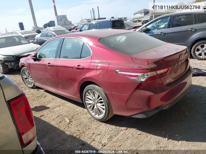 2018 Toyota Camry Xle VIN: 4T1B11HK8JU562798 Lot: 40387919