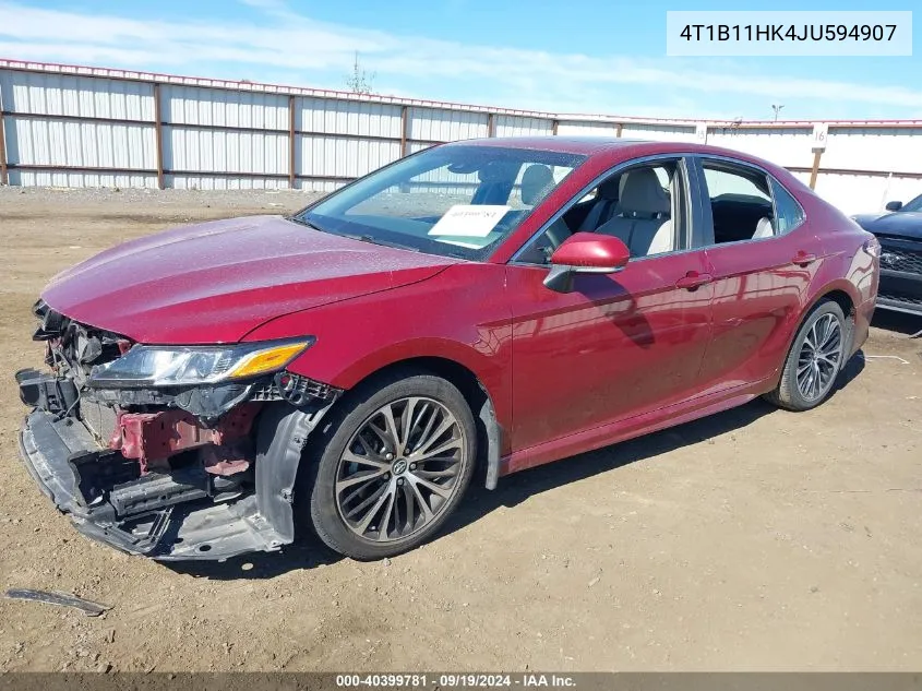 2018 Toyota Camry Se VIN: 4T1B11HK4JU594907 Lot: 40399781