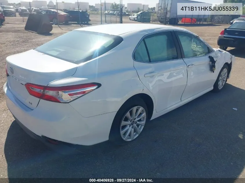 2018 Toyota Camry Le VIN: 4T1B11HK5JU055339 Lot: 40406928