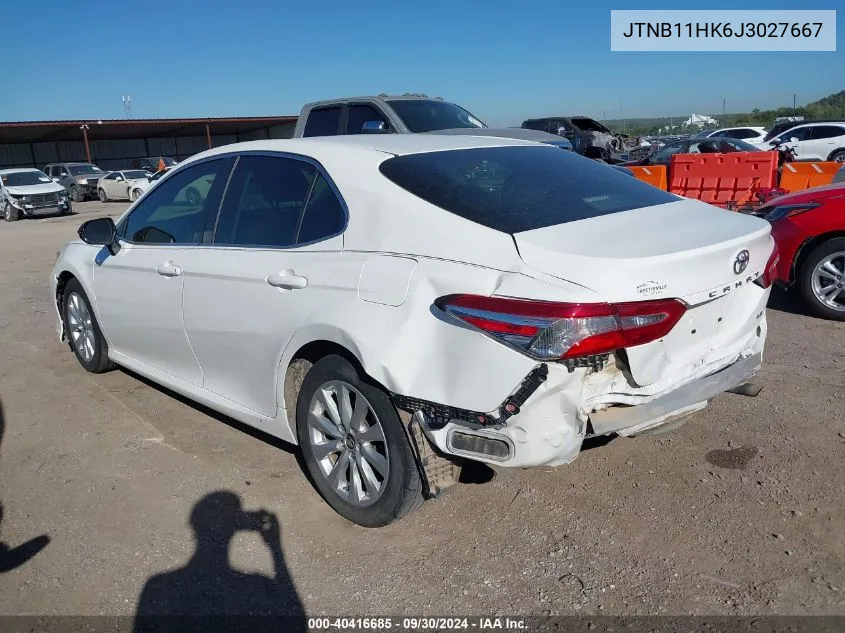 2018 Toyota Camry Le VIN: JTNB11HK6J3027667 Lot: 40416685