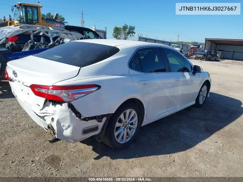 2018 Toyota Camry Le VIN: JTNB11HK6J3027667 Lot: 40416685