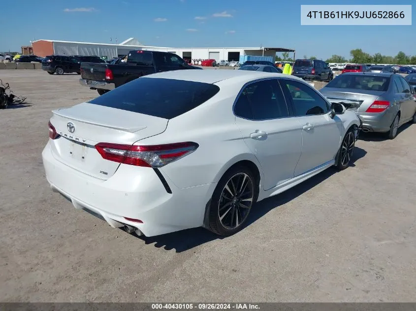 2018 Toyota Camry Xse VIN: 4T1B61HK9JU652866 Lot: 40430105