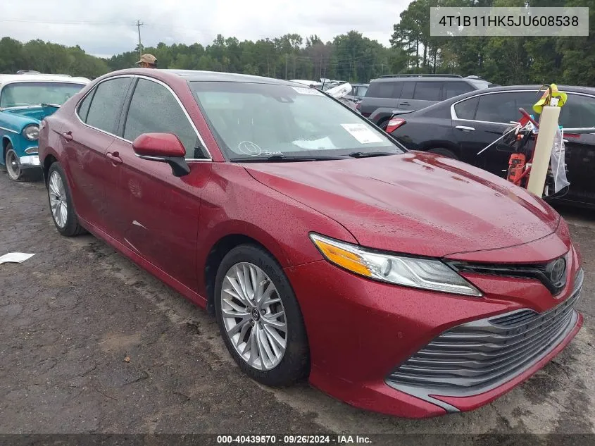 2018 Toyota Camry Xle VIN: 4T1B11HK5JU608538 Lot: 40439570