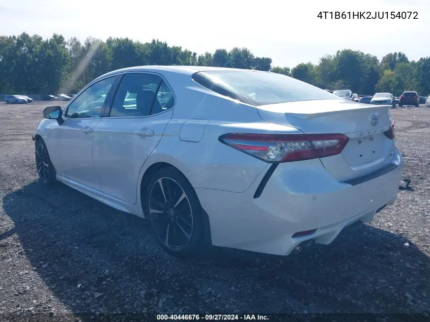 2018 Toyota Camry Xse VIN: 4T1B61HK2JU154072 Lot: 40446676