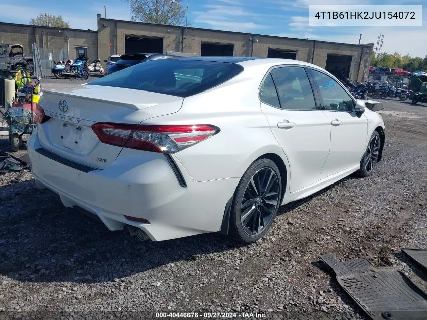 2018 Toyota Camry Xse VIN: 4T1B61HK2JU154072 Lot: 40446676