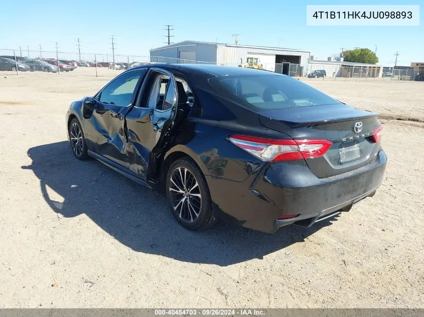 2018 Toyota Camry Se VIN: 4T1B11HK4JU098893 Lot: 40454703