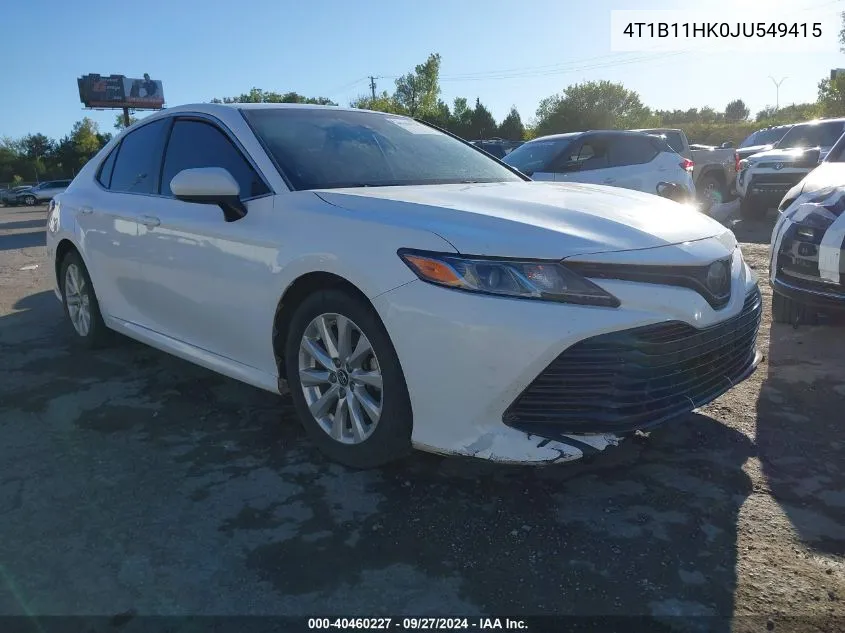 4T1B11HK0JU549415 2018 Toyota Camry Le