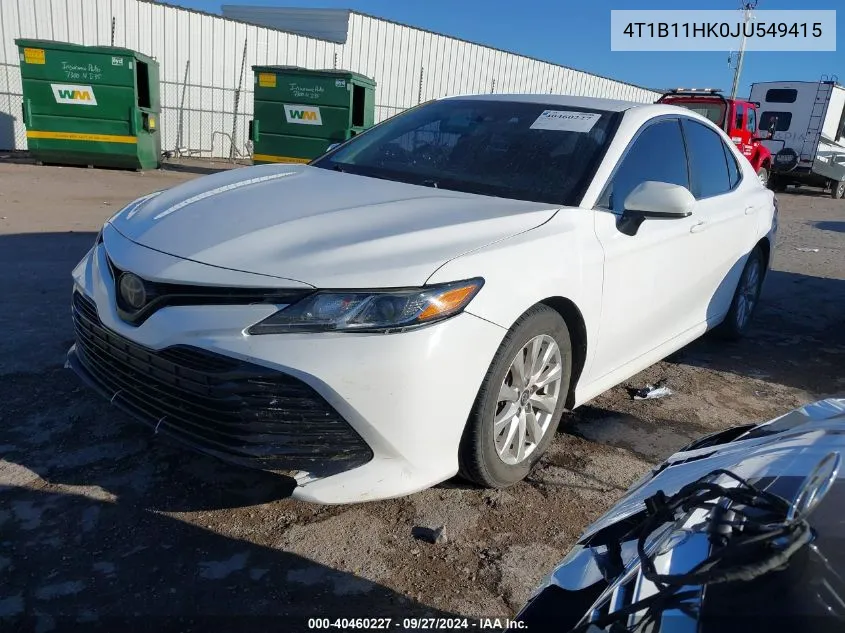 2018 Toyota Camry Le VIN: 4T1B11HK0JU549415 Lot: 40460227