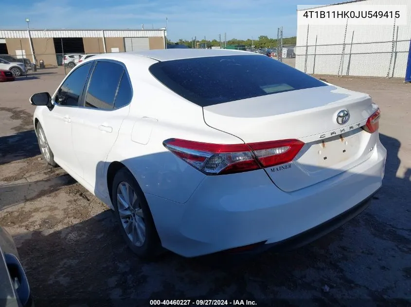 4T1B11HK0JU549415 2018 Toyota Camry Le