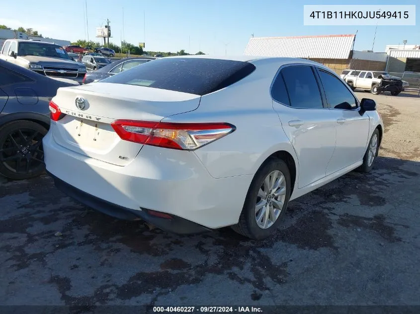 4T1B11HK0JU549415 2018 Toyota Camry Le