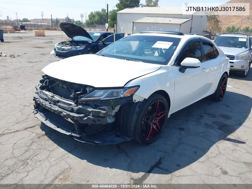 2018 Toyota Camry L/Le/Xle/Se/Xse VIN: JTNB11HK0J3017586 Lot: 40464026