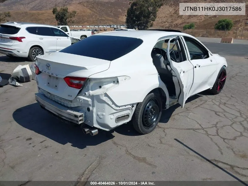 2018 Toyota Camry L/Le/Xle/Se/Xse VIN: JTNB11HK0J3017586 Lot: 40464026