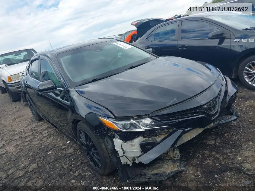 2018 Toyota Camry L/Le/Xle/Se/Xse VIN: 4T1B11HK7JU072692 Lot: 40467465