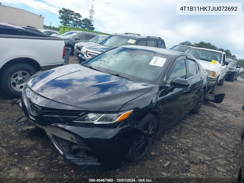 2018 Toyota Camry L/Le/Xle/Se/Xse VIN: 4T1B11HK7JU072692 Lot: 40467465