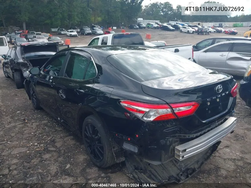 2018 Toyota Camry L/Le/Xle/Se/Xse VIN: 4T1B11HK7JU072692 Lot: 40467465