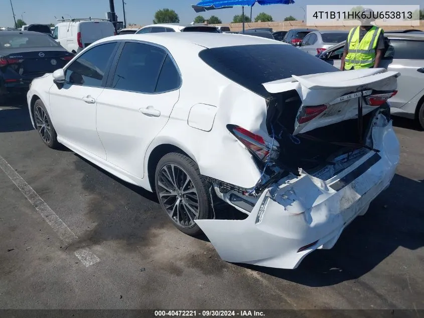 2018 Toyota Camry Se VIN: 4T1B11HK6JU653813 Lot: 40472221