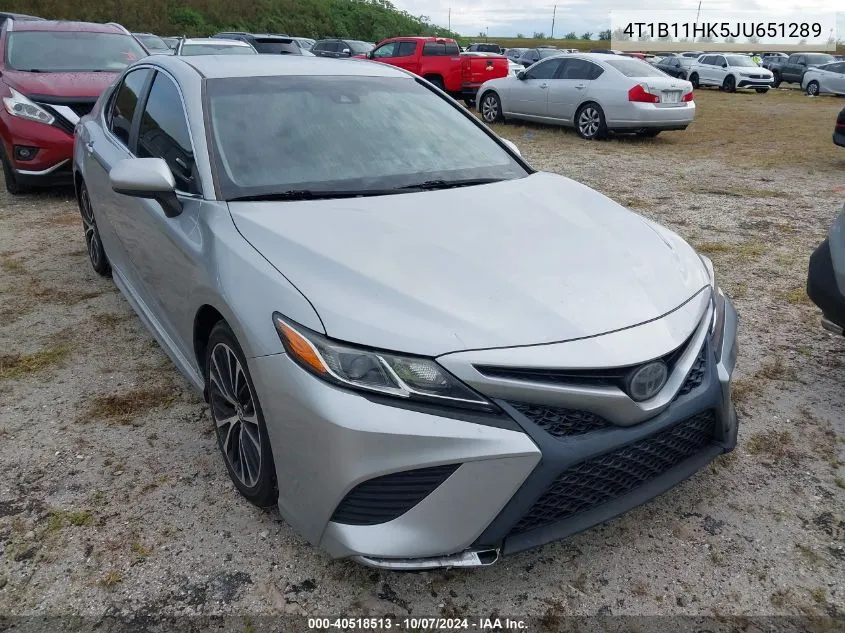 2018 Toyota Camry L/Le/Xle/Se/Xse VIN: 4T1B11HK5JU651289 Lot: 40518513