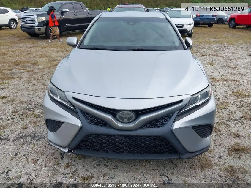 2018 Toyota Camry L/Le/Xle/Se/Xse VIN: 4T1B11HK5JU651289 Lot: 40518513