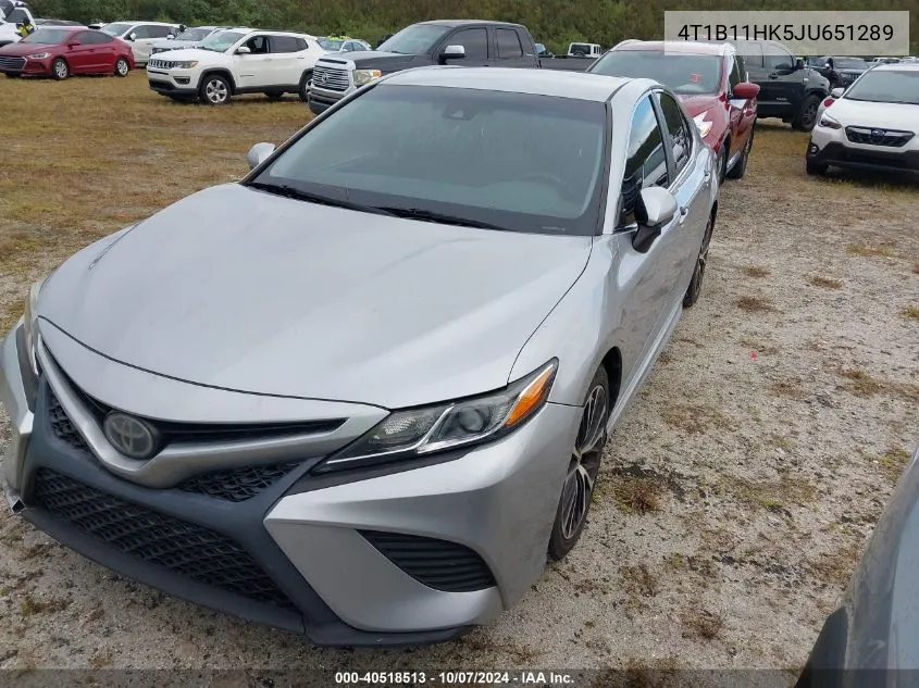 2018 Toyota Camry L/Le/Xle/Se/Xse VIN: 4T1B11HK5JU651289 Lot: 40518513