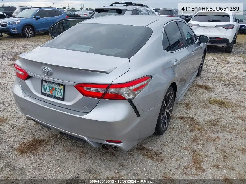 2018 Toyota Camry L/Le/Xle/Se/Xse VIN: 4T1B11HK5JU651289 Lot: 40518513