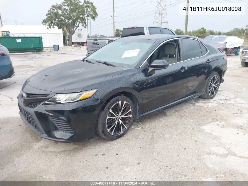 2018 Toyota Camry Se VIN: 4T1B11HK6JU018008 Lot: 40677418