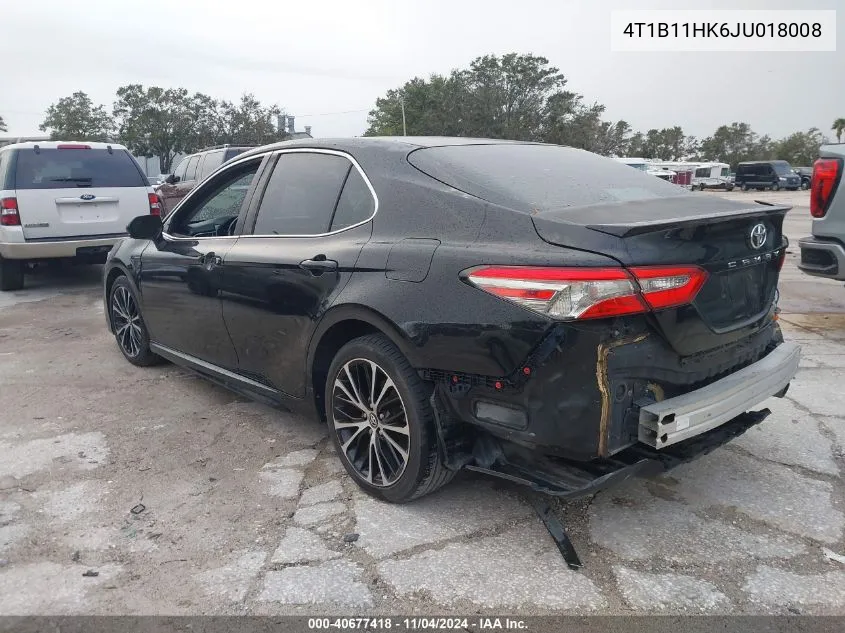 2018 Toyota Camry Se VIN: 4T1B11HK6JU018008 Lot: 40677418