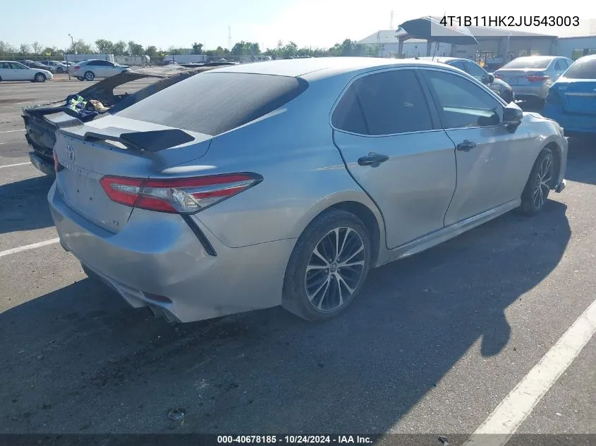 2018 Toyota Camry Se VIN: 4T1B11HK2JU543003 Lot: 40678185