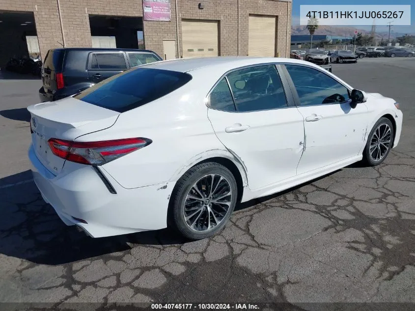 2018 Toyota Camry Se VIN: 4T1B11HK1JU065267 Lot: 40745177