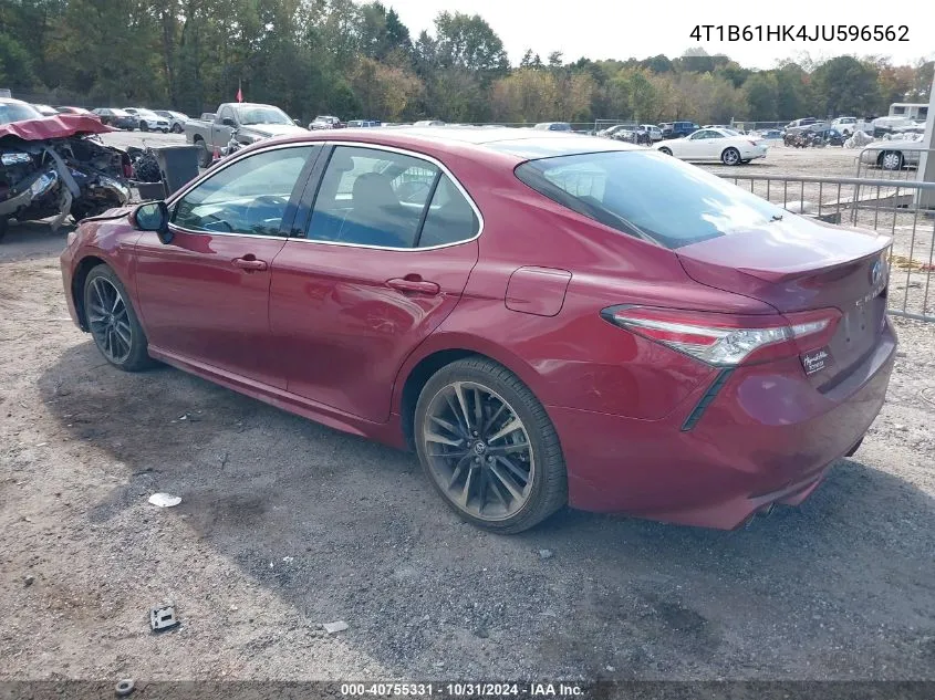 2018 Toyota Camry Xse VIN: 4T1B61HK4JU596562 Lot: 40755331