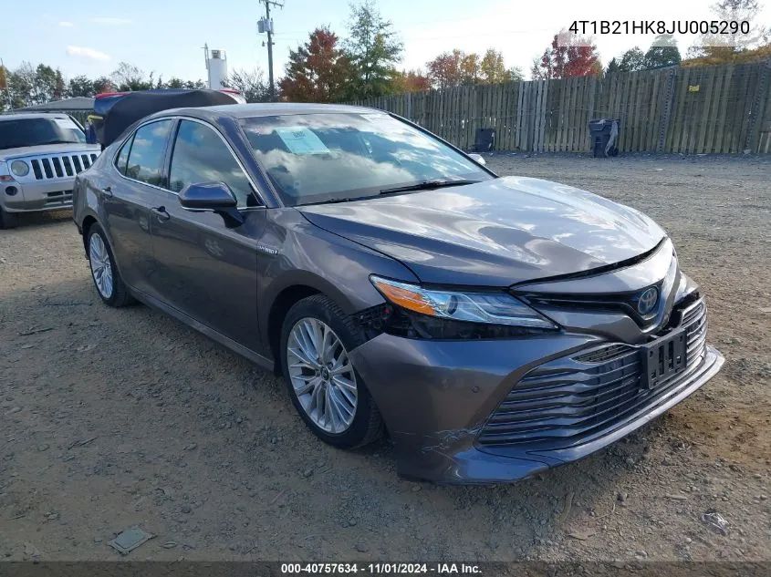 2018 Toyota Camry Hybrid Xle VIN: 4T1B21HK8JU005290 Lot: 40757634