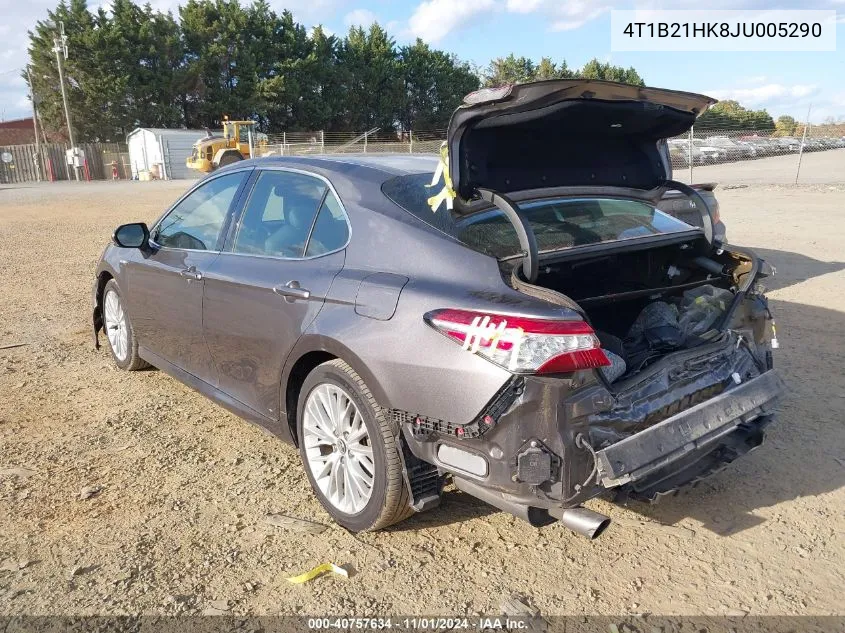 2018 Toyota Camry Hybrid Xle VIN: 4T1B21HK8JU005290 Lot: 40757634