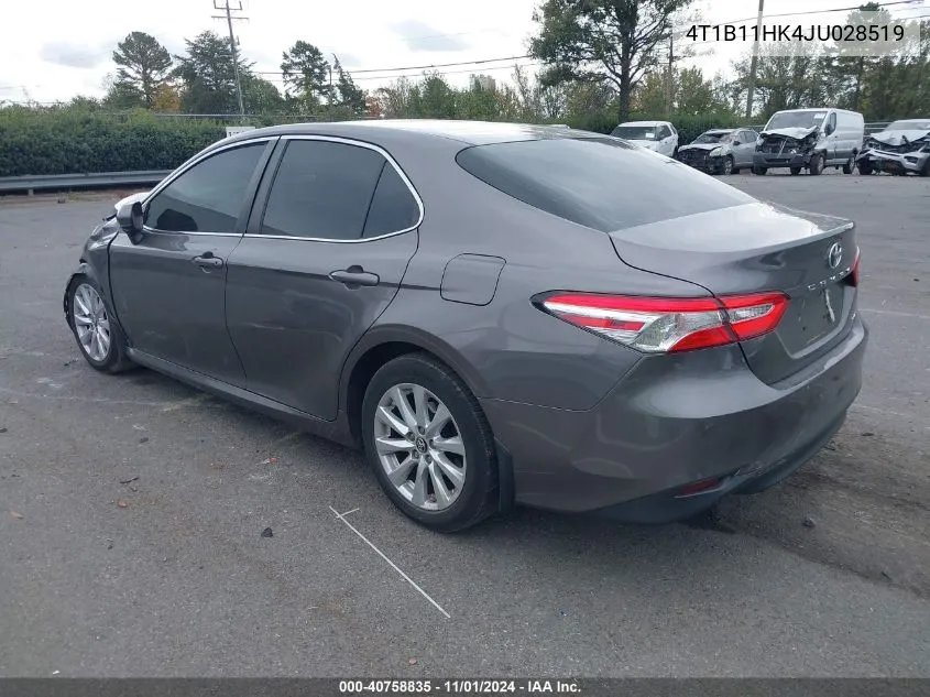 2018 Toyota Camry Le VIN: 4T1B11HK4JU028519 Lot: 40758835