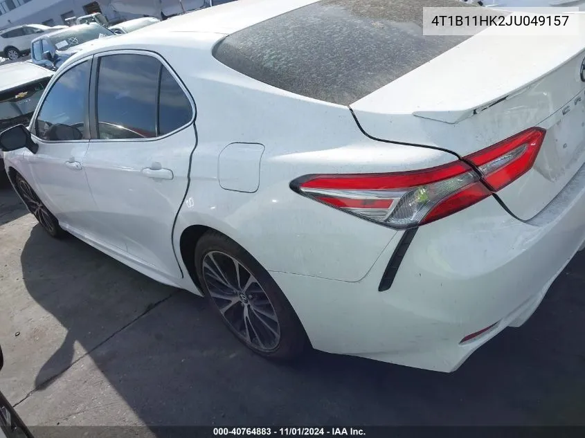 2018 Toyota Camry Se VIN: 4T1B11HK2JU049157 Lot: 40764883