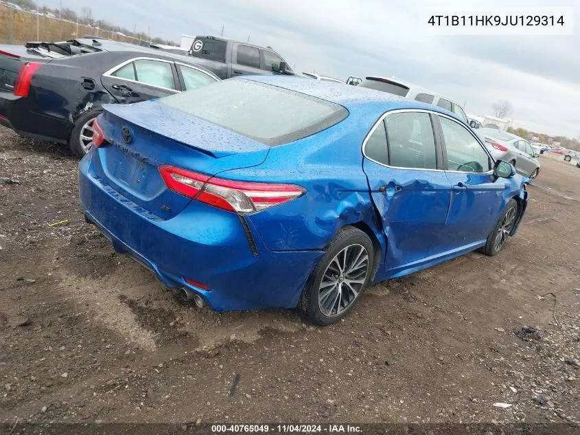 2018 Toyota Camry Se VIN: 4T1B11HK9JU129314 Lot: 40765049