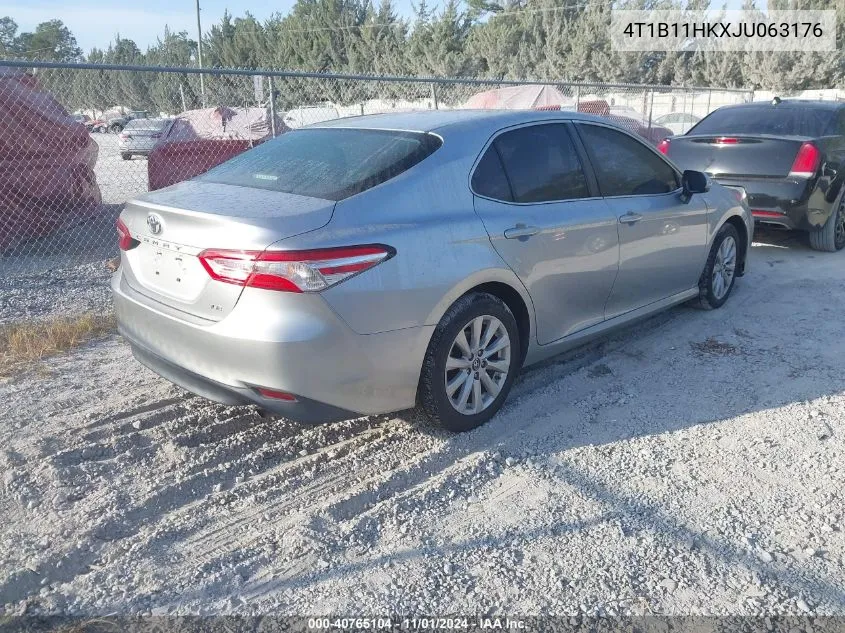 2018 Toyota Camry Le VIN: 4T1B11HKXJU063176 Lot: 40765104