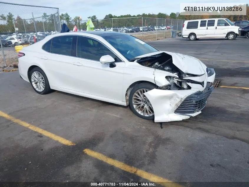 2018 Toyota Camry Xle VIN: 4T1B11HK9JU138286 Lot: 40771783