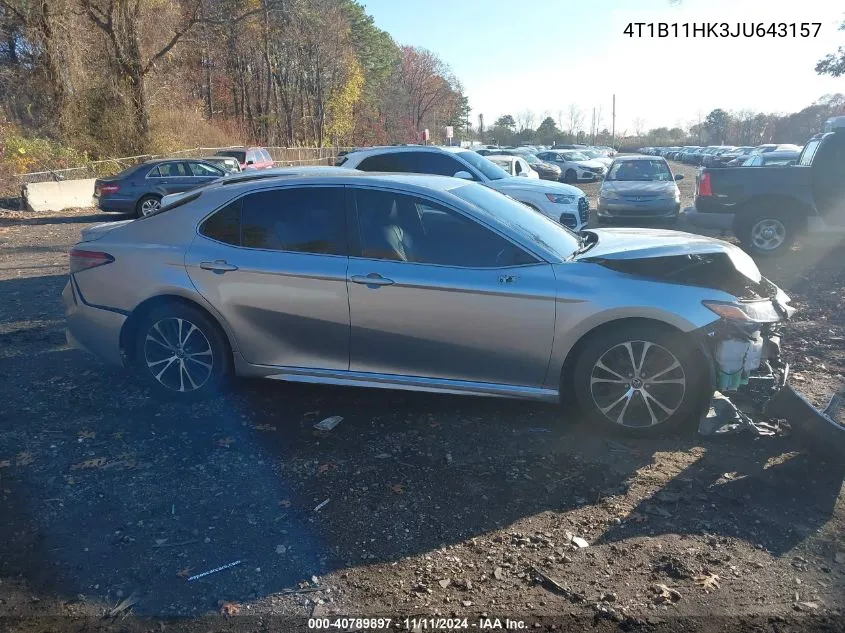 2018 Toyota Camry Se VIN: 4T1B11HK3JU643157 Lot: 40789897