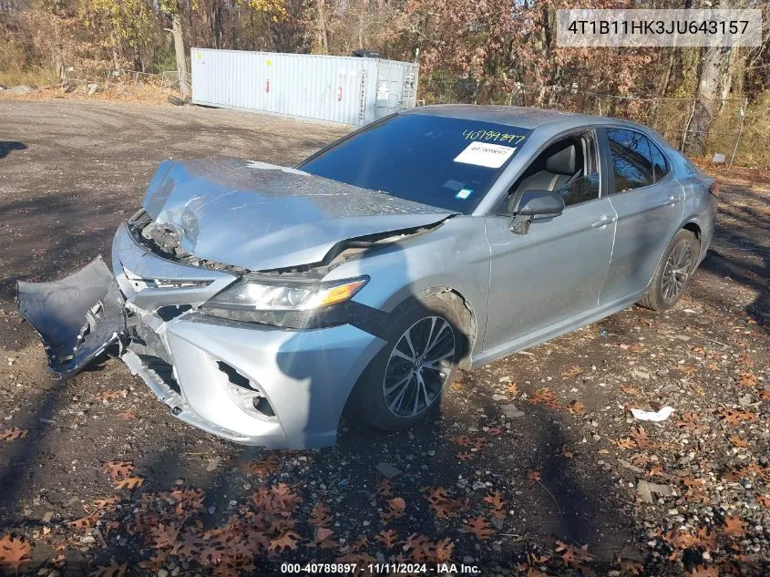 2018 Toyota Camry Se VIN: 4T1B11HK3JU643157 Lot: 40789897