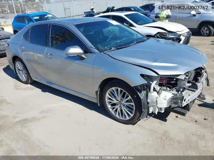 2018 Toyota Camry Hybrid Xle VIN: 4T1B21HK2JU003762 Lot: 40799826