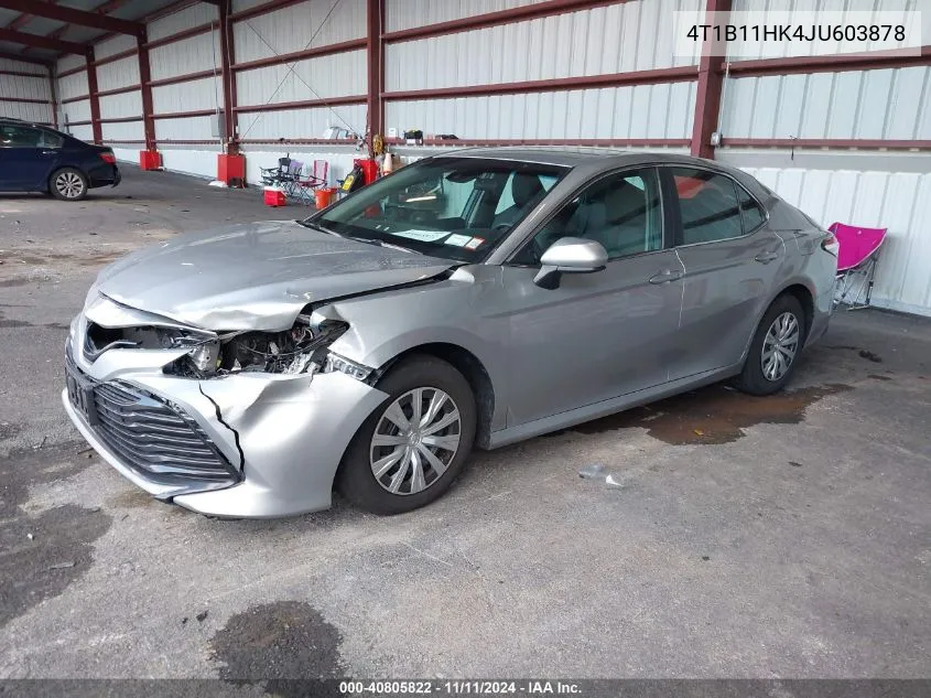 2018 Toyota Camry L VIN: 4T1B11HK4JU603878 Lot: 40805822