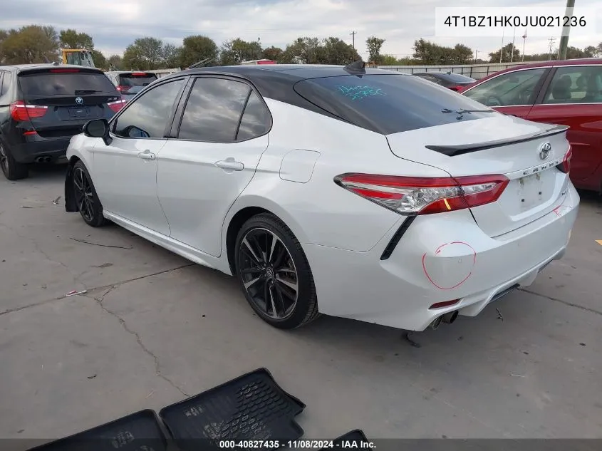 2018 Toyota Camry Xse V6 VIN: 4T1BZ1HK0JU021236 Lot: 40827435