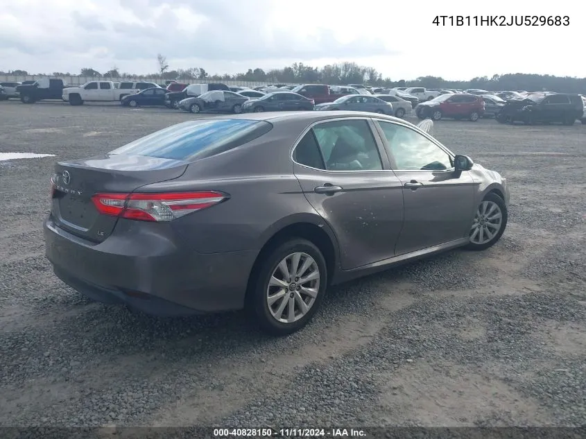 2018 Toyota Camry Le VIN: 4T1B11HK2JU529683 Lot: 40828150