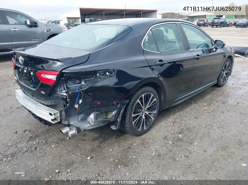 2018 Toyota Camry Se VIN: 4T1B11HK7JU625079 Lot: 40828975