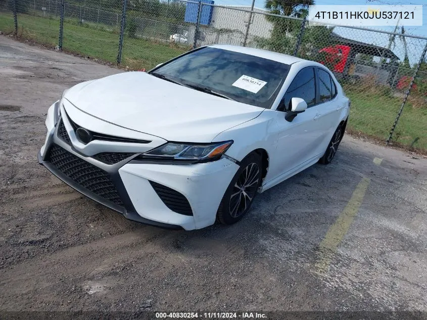 2018 Toyota Camry Se VIN: 4T1B11HK0JU537121 Lot: 40830254